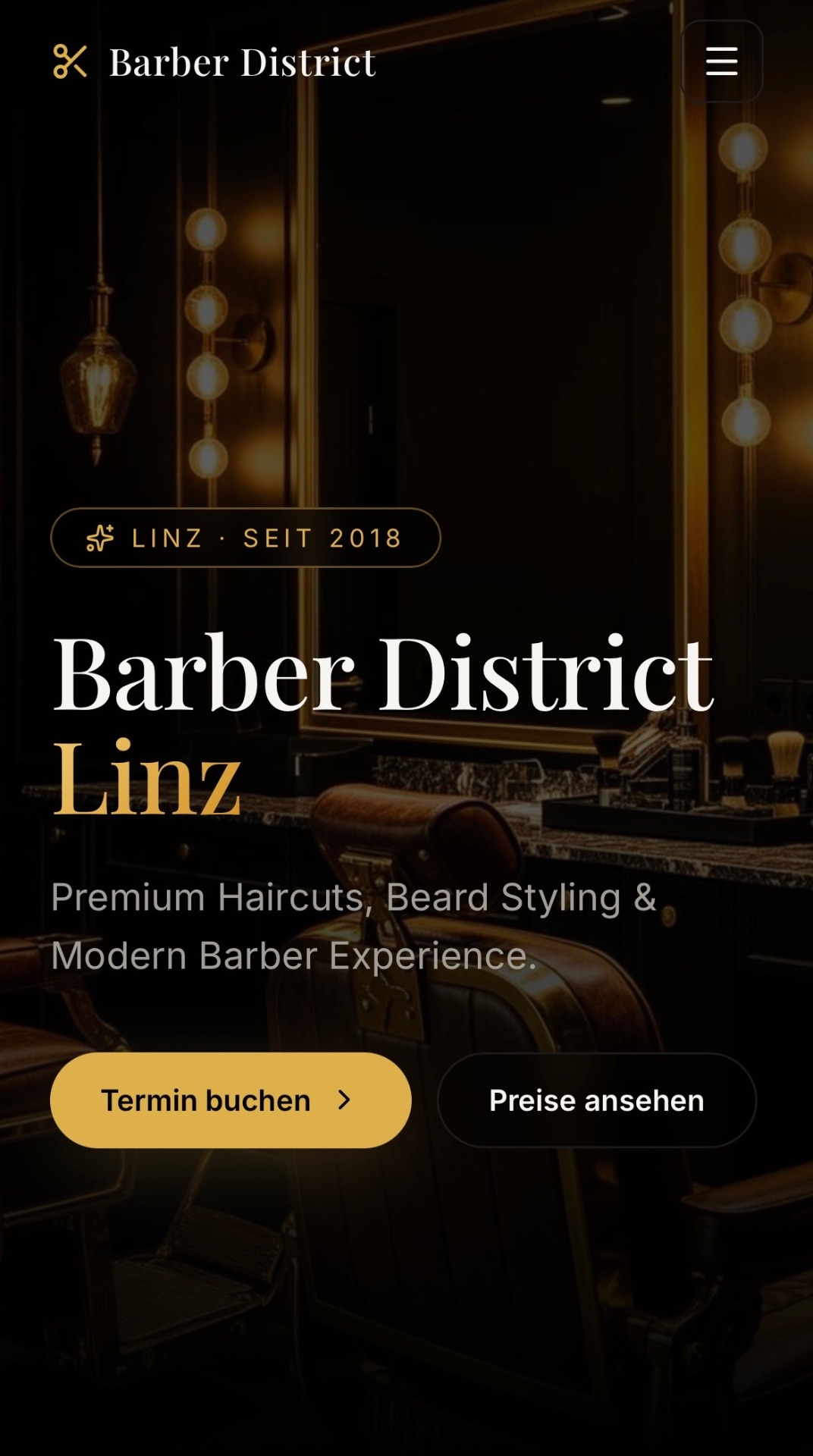 Barber District Linz – Website Vorschau