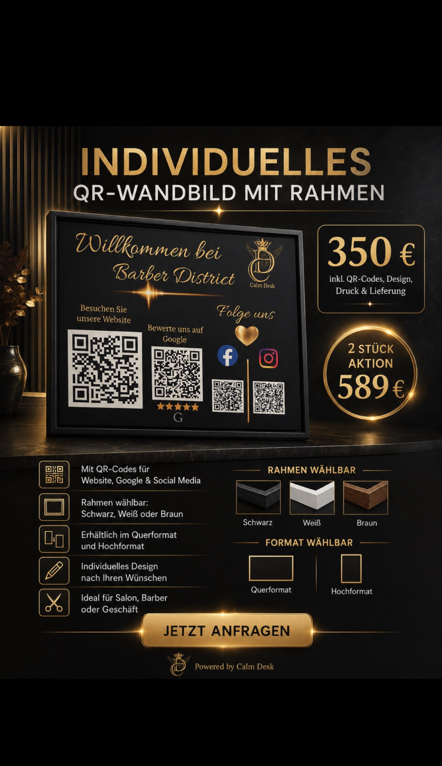 QR-Wandbild mit Rahmen